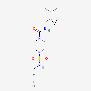 molecular formula C15H26N4O3S B6982715 N-[(1-propan-2-ylcyclopropyl)methyl]-4-(prop-2-ynylsulfamoyl)piperazine-1-carboxamide 