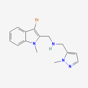 N-[(3-bromo-1-methylindol-2-yl)methyl]-1-(2-methylpyrazol-3-yl)methanamine