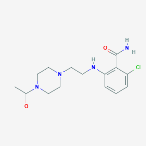 molecular formula C15H21ClN4O2 B6982729 2-[2-(4-Acetylpiperazin-1-yl)ethylamino]-6-chlorobenzamide 