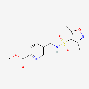 molecular formula C13H15N3O5S B6982809 Methyl 5-[[(3,5-dimethyl-1,2-oxazol-4-yl)sulfonylamino]methyl]pyridine-2-carboxylate 