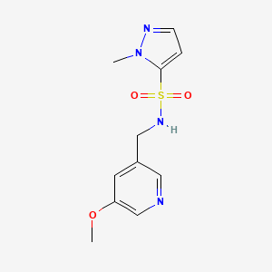 molecular formula C11H14N4O3S B6982840 N-[(5-methoxypyridin-3-yl)methyl]-2-methylpyrazole-3-sulfonamide 