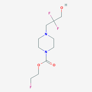 molecular formula C10H17F3N2O3 B6982932 2-Fluoroethyl 4-(2,2-difluoro-3-hydroxypropyl)piperazine-1-carboxylate 