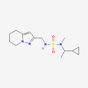 molecular formula C14H24N4O2S B6982944 2-[[[1-Cyclopropylethyl(methyl)sulfamoyl]amino]methyl]-4,5,6,7-tetrahydropyrazolo[1,5-a]pyridine 