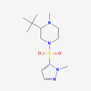 molecular formula C13H24N4O2S B6982949 2-Tert-butyl-1-methyl-4-(2-methylpyrazol-3-yl)sulfonylpiperazine 