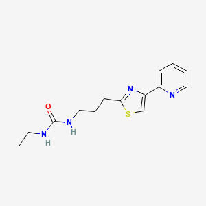 molecular formula C14H18N4OS B6982976 1-Ethyl-3-[3-(4-pyridin-2-yl-1,3-thiazol-2-yl)propyl]urea 