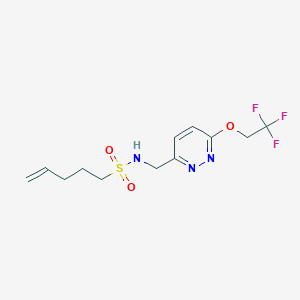 molecular formula C12H16F3N3O3S B6982996 N-[[6-(2,2,2-trifluoroethoxy)pyridazin-3-yl]methyl]pent-4-ene-1-sulfonamide 