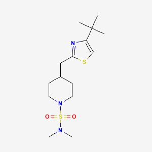 molecular formula C15H27N3O2S2 B6983016 4-[(4-tert-butyl-1,3-thiazol-2-yl)methyl]-N,N-dimethylpiperidine-1-sulfonamide 