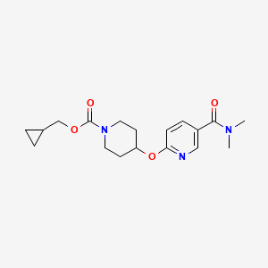 molecular formula C18H25N3O4 B6983019 Cyclopropylmethyl 4-[5-(dimethylcarbamoyl)pyridin-2-yl]oxypiperidine-1-carboxylate 