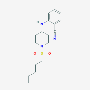 molecular formula C17H23N3O2S B6983064 2-[(1-Pent-4-enylsulfonylpiperidin-4-yl)amino]benzonitrile 