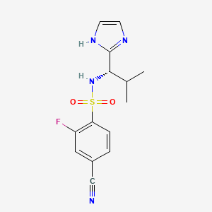 4-cyano-2-fluoro-N-[(1S)-1-(1H-imidazol-2-yl)-2-methylpropyl]benzenesulfonamide