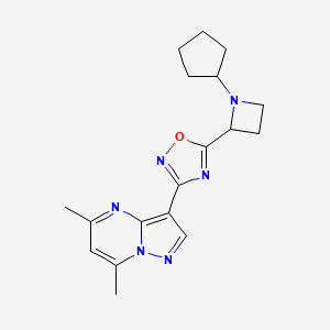 5-(1-Cyclopentylazetidin-2-yl)-3-(5,7-dimethylpyrazolo[1,5-a]pyrimidin-3-yl)-1,2,4-oxadiazole