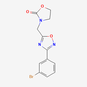 3-[[3-(3-Bromophenyl)-1,2,4-oxadiazol-5-yl]methyl]-1,3-oxazolidin-2-one