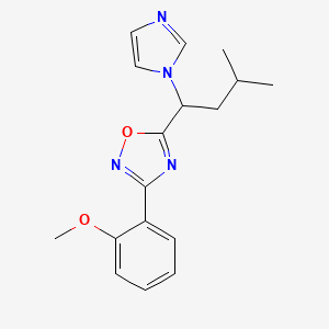 molecular formula C17H20N4O2 B6983178 5-(1-Imidazol-1-yl-3-methylbutyl)-3-(2-methoxyphenyl)-1,2,4-oxadiazole 