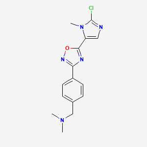 molecular formula C15H16ClN5O B6983179 1-[4-[5-(2-chloro-3-methylimidazol-4-yl)-1,2,4-oxadiazol-3-yl]phenyl]-N,N-dimethylmethanamine 