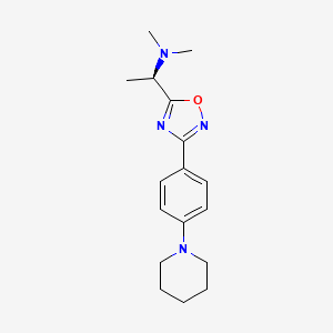 molecular formula C17H24N4O B6983195 (1R)-N,N-dimethyl-1-[3-(4-piperidin-1-ylphenyl)-1,2,4-oxadiazol-5-yl]ethanamine 