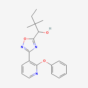 molecular formula C19H21N3O3 B6983214 2,2-Dimethyl-1-[3-(2-phenoxypyridin-3-yl)-1,2,4-oxadiazol-5-yl]butan-1-ol 