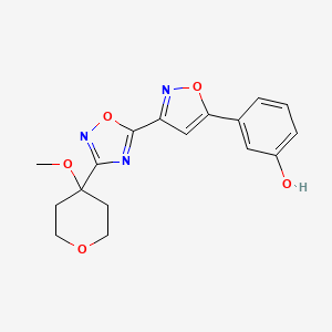 3-[3-[3-(4-Methoxyoxan-4-yl)-1,2,4-oxadiazol-5-yl]-1,2-oxazol-5-yl]phenol