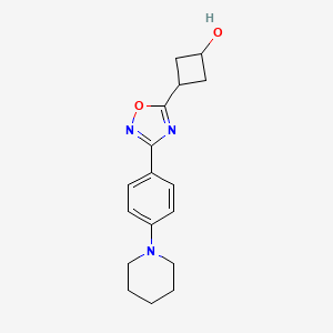 3-[3-(4-Piperidin-1-ylphenyl)-1,2,4-oxadiazol-5-yl]cyclobutan-1-ol