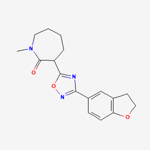 3-[3-(2,3-Dihydro-1-benzofuran-5-yl)-1,2,4-oxadiazol-5-yl]-1-methylazepan-2-one