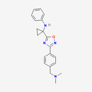 N-[1-[3-[4-[(dimethylamino)methyl]phenyl]-1,2,4-oxadiazol-5-yl]cyclopropyl]aniline