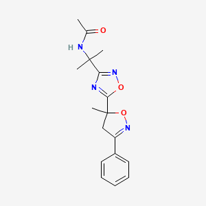 N-[2-[5-(5-methyl-3-phenyl-4H-1,2-oxazol-5-yl)-1,2,4-oxadiazol-3-yl]propan-2-yl]acetamide