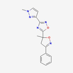 5-(5-methyl-3-phenyl-4H-1,2-oxazol-5-yl)-3-(1-methylpyrazol-3-yl)-1,2,4-oxadiazole