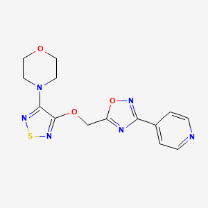 molecular formula C14H14N6O3S B6983301 4-[4-[(3-Pyridin-4-yl-1,2,4-oxadiazol-5-yl)methoxy]-1,2,5-thiadiazol-3-yl]morpholine 