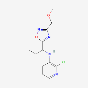 molecular formula C12H15ClN4O2 B6983330 2-chloro-N-[1-[3-(methoxymethyl)-1,2,4-oxadiazol-5-yl]propyl]pyridin-3-amine 