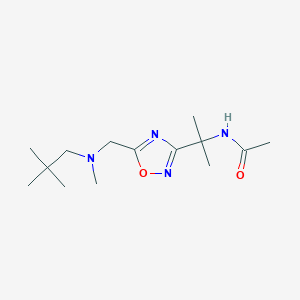 N-[2-[5-[[2,2-dimethylpropyl(methyl)amino]methyl]-1,2,4-oxadiazol-3-yl]propan-2-yl]acetamide