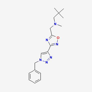 N-[[3-(1-benzyltriazol-4-yl)-1,2,4-oxadiazol-5-yl]methyl]-N,2,2-trimethylpropan-1-amine