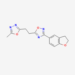 2-[2-[3-(2,3-Dihydro-1-benzofuran-5-yl)-1,2,4-oxadiazol-5-yl]ethyl]-5-methyl-1,3,4-oxadiazole