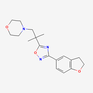 4-[2-[3-(2,3-Dihydro-1-benzofuran-5-yl)-1,2,4-oxadiazol-5-yl]-2-methylpropyl]morpholine