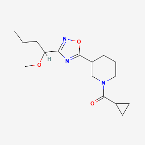 Cyclopropyl-[3-[3-(1-methoxybutyl)-1,2,4-oxadiazol-5-yl]piperidin-1-yl]methanone