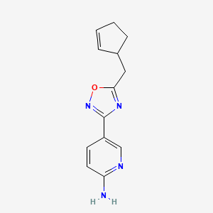 5-[5-(Cyclopent-2-en-1-ylmethyl)-1,2,4-oxadiazol-3-yl]pyridin-2-amine