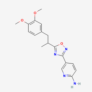 molecular formula C18H20N4O3 B6983413 5-[5-[1-(3,4-Dimethoxyphenyl)propan-2-yl]-1,2,4-oxadiazol-3-yl]pyridin-2-amine 