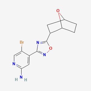 molecular formula C13H13BrN4O2 B6983423 5-Bromo-4-[5-(7-oxabicyclo[2.2.1]heptan-2-yl)-1,2,4-oxadiazol-3-yl]pyridin-2-amine 