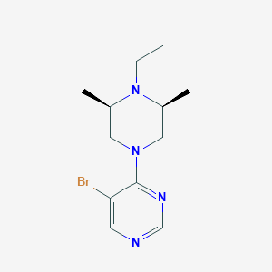 molecular formula C12H19BrN4 B6983474 5-bromo-4-[(3S,5R)-4-ethyl-3,5-dimethylpiperazin-1-yl]pyrimidine 