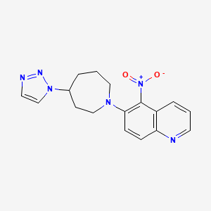 molecular formula C17H18N6O2 B6983488 5-Nitro-6-[4-(triazol-1-yl)azepan-1-yl]quinoline 