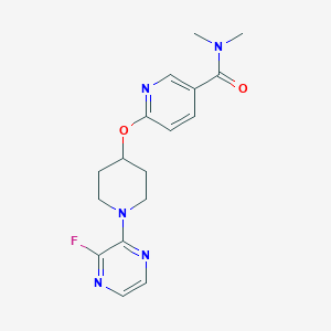 molecular formula C17H20FN5O2 B6983494 6-[1-(3-fluoropyrazin-2-yl)piperidin-4-yl]oxy-N,N-dimethylpyridine-3-carboxamide 