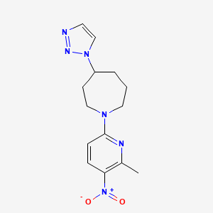 molecular formula C14H18N6O2 B6983512 1-(6-Methyl-5-nitropyridin-2-yl)-4-(triazol-1-yl)azepane 