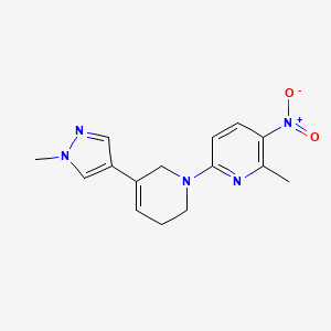 2-methyl-6-[5-(1-methylpyrazol-4-yl)-3,6-dihydro-2H-pyridin-1-yl]-3-nitropyridine