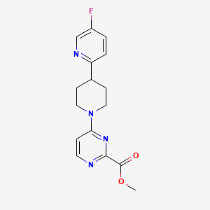 molecular formula C16H17FN4O2 B6983524 Methyl 4-[4-(5-fluoropyridin-2-yl)piperidin-1-yl]pyrimidine-2-carboxylate 