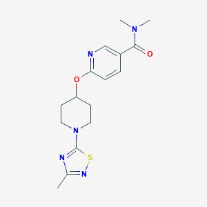 N,N-dimethyl-6-[1-(3-methyl-1,2,4-thiadiazol-5-yl)piperidin-4-yl]oxypyridine-3-carboxamide