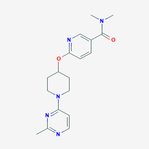 molecular formula C18H23N5O2 B6983537 N,N-dimethyl-6-[1-(2-methylpyrimidin-4-yl)piperidin-4-yl]oxypyridine-3-carboxamide 