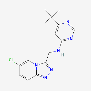 molecular formula C15H17ClN6 B6983542 6-tert-butyl-N-[(6-chloro-[1,2,4]triazolo[4,3-a]pyridin-3-yl)methyl]pyrimidin-4-amine 