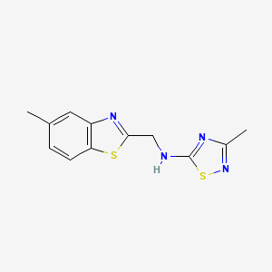 3-methyl-N-[(5-methyl-1,3-benzothiazol-2-yl)methyl]-1,2,4-thiadiazol-5-amine