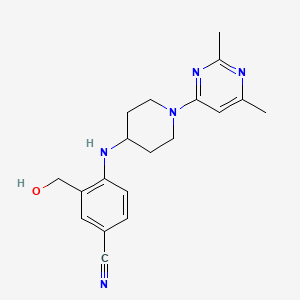 4-[[1-(2,6-Dimethylpyrimidin-4-yl)piperidin-4-yl]amino]-3-(hydroxymethyl)benzonitrile