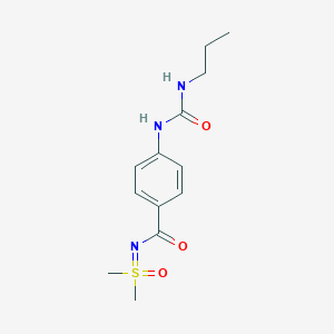 molecular formula C13H19N3O3S B6983636 N-[dimethyl(oxo)-lambda6-sulfanylidene]-4-(propylcarbamoylamino)benzamide 