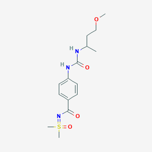 molecular formula C15H23N3O4S B6983639 N-[dimethyl(oxo)-lambda6-sulfanylidene]-4-(4-methoxybutan-2-ylcarbamoylamino)benzamide 