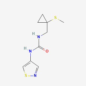 molecular formula C9H13N3OS2 B6983672 1-[(1-Methylsulfanylcyclopropyl)methyl]-3-(1,2-thiazol-4-yl)urea 